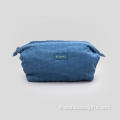 Borsa cosmetica di cotone blu